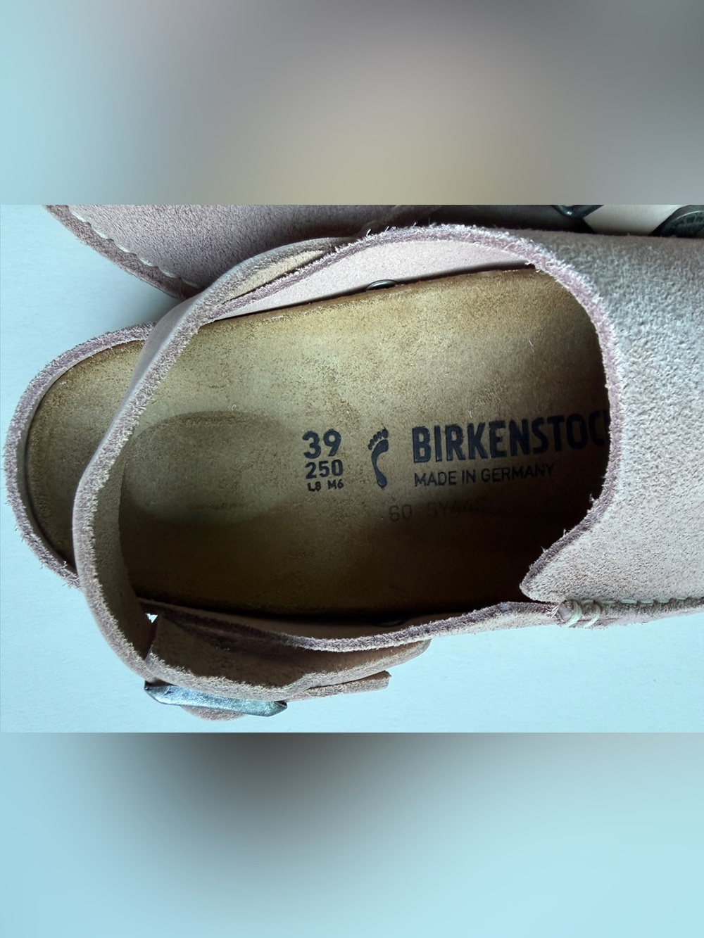Birkenstock [39] Lutry Premium Suede Leather Sling Back Narrow Fit Light Rose - Picture 5 of 8